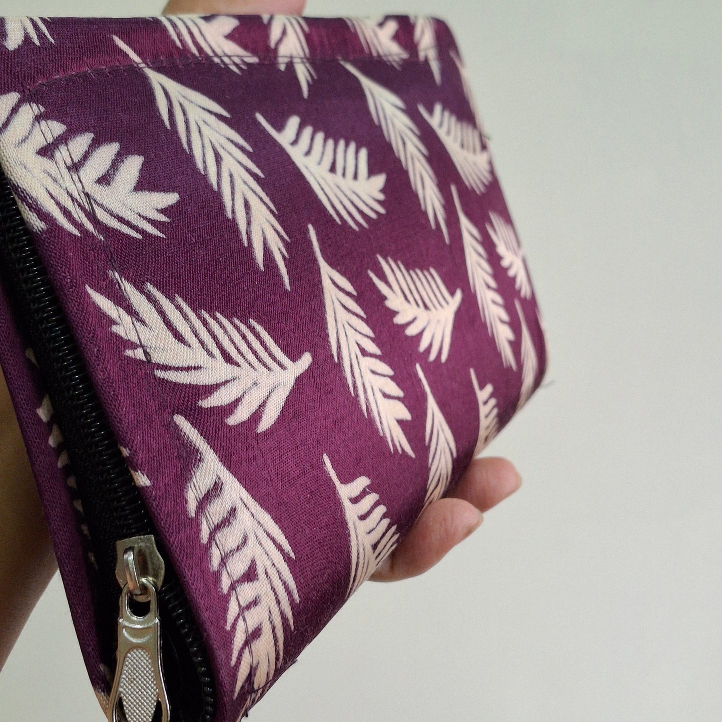 Purple Wallets/Clutch - Block Printed Ajrakh on Mashru Silk Fabric