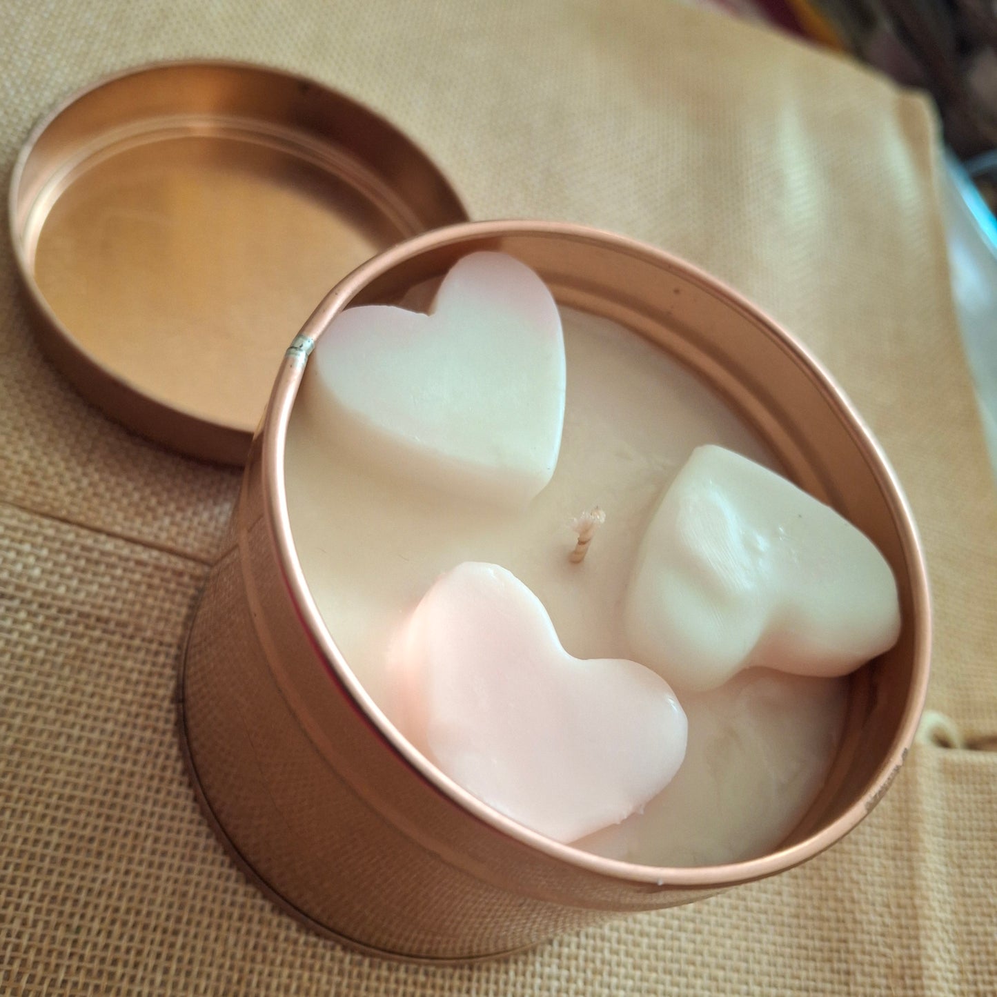 Scented Soy Wax Candles - 4 Fragrances | Reusable Rose Gold Tin Jars | 40 Hours Burn Time