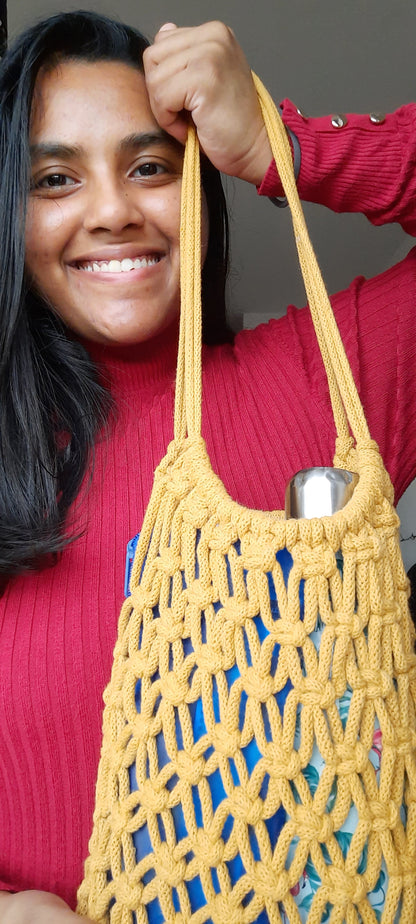 Braided Macrame Tote, Boho Beach Bag, Shopping Tote