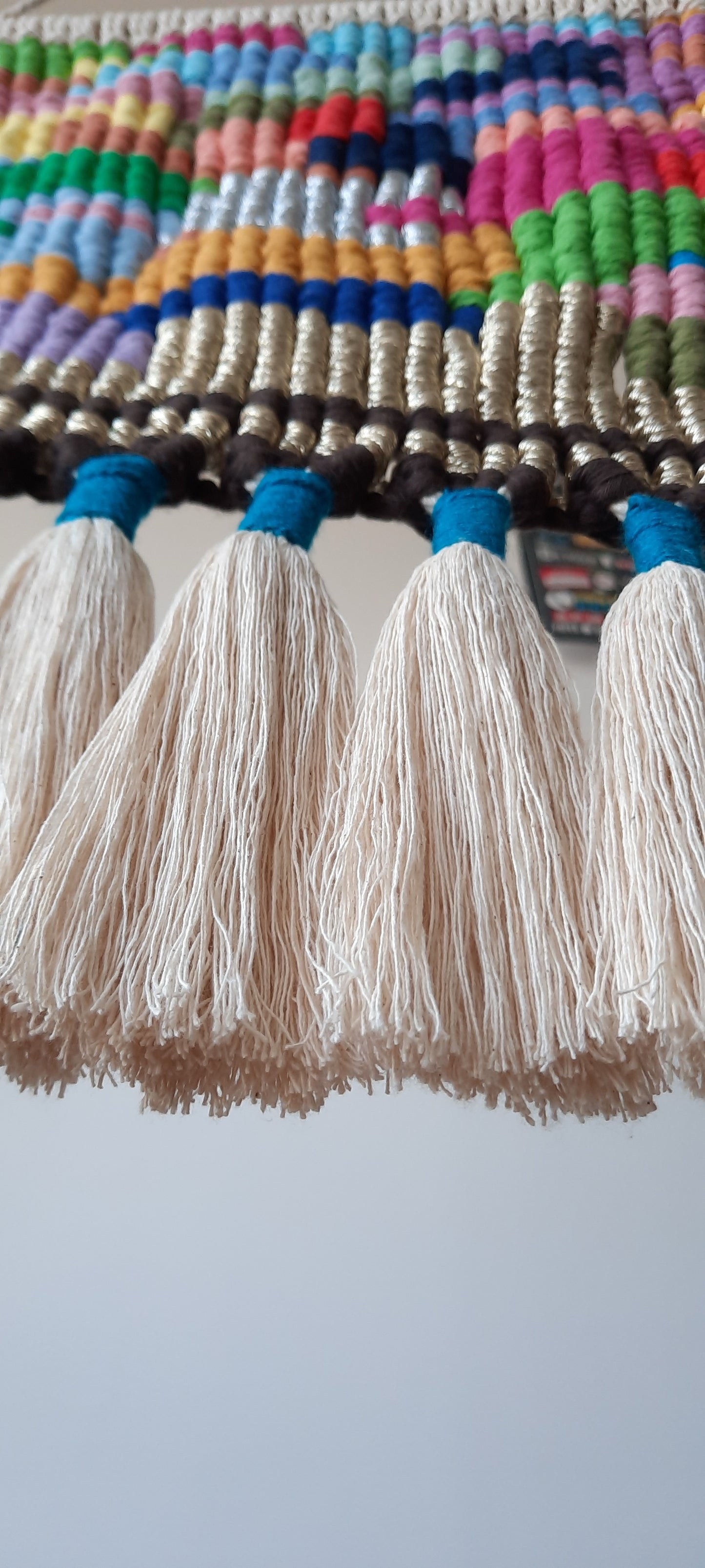 Abstract Pixel Art Macramé Wall Hanging