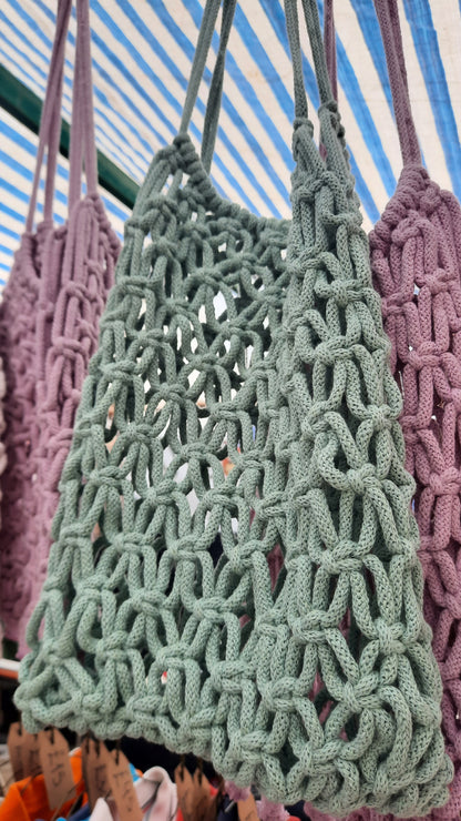 Braided Macrame Tote, Boho Beach Bag, Shopping Tote