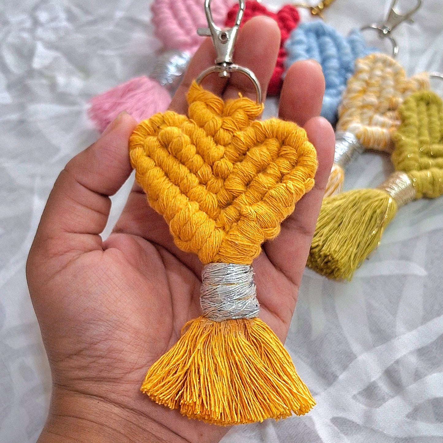Heart Macramé Keychains