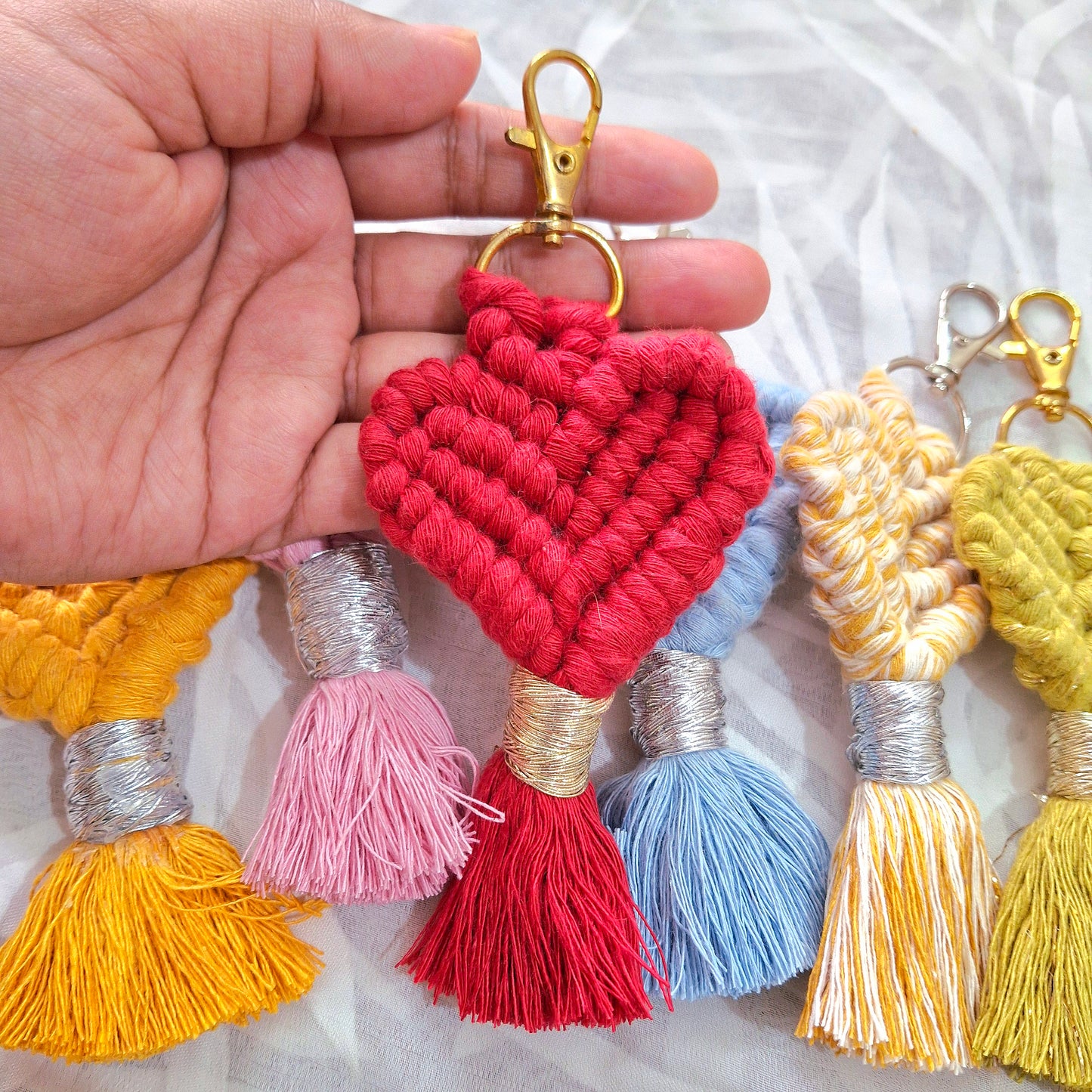 Heart Macramé Keychains
