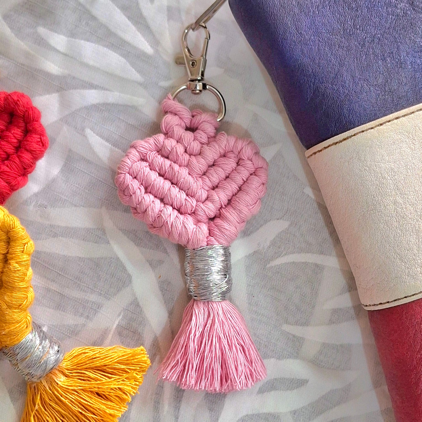 Heart Macramé Keychains