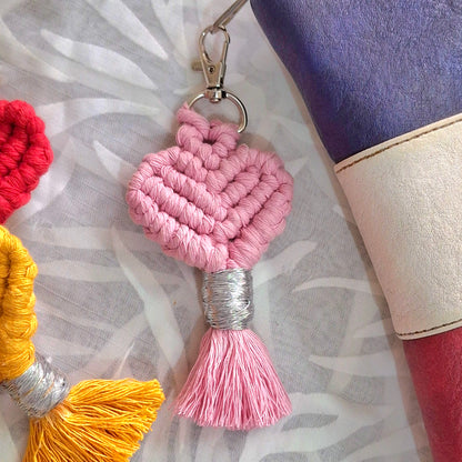 Heart Macramé Keychains
