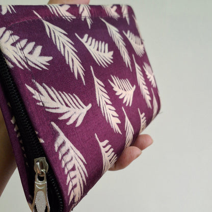 Purple Wallets/Clutch - Block Printed Ajrakh on Mashru Silk Fabric