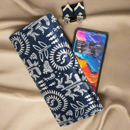 Purple Wallets/Clutch - Block Printed Ajrakh on Mashru Silk Fabric