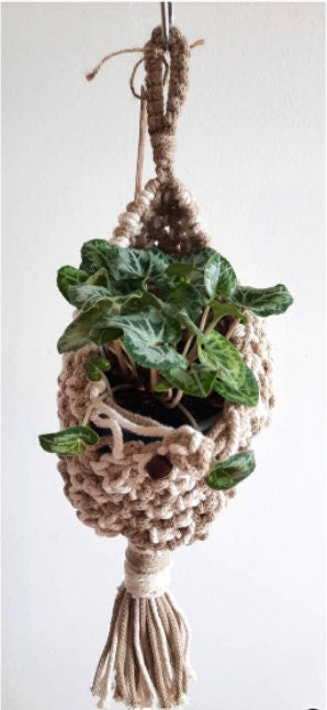 Macrame Beige Plant Pod Hanger