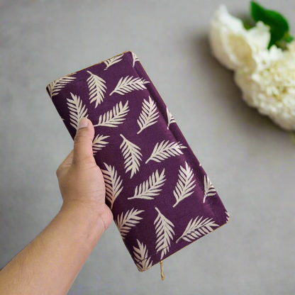 Purple Wallets/Clutch - Block Printed Ajrakh on Mashru Silk Fabric
