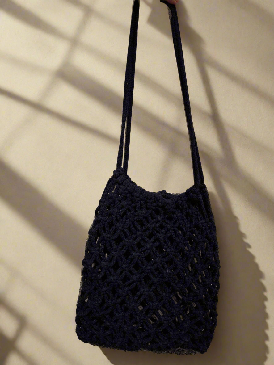 Braided Macrame Tote, Boho Beach Bag, Shopping Tote