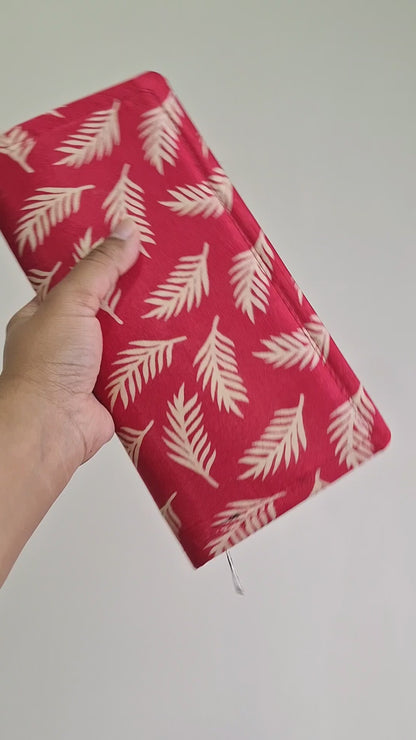 Hot Pink Wallets/Clutch - Block Printed Ajrakh on Mashru Silk Fabric