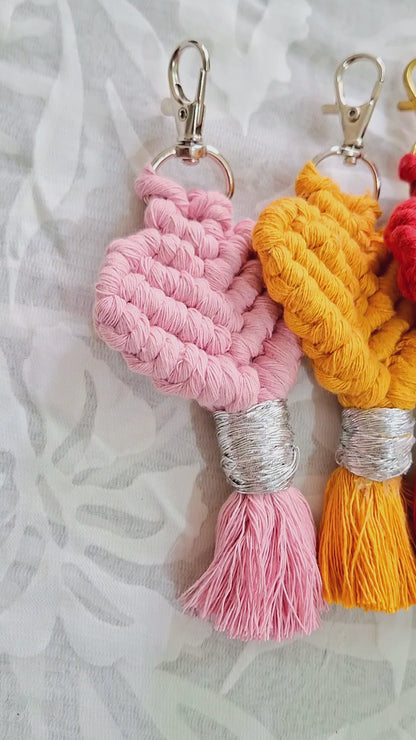 Heart Macramé Keychains