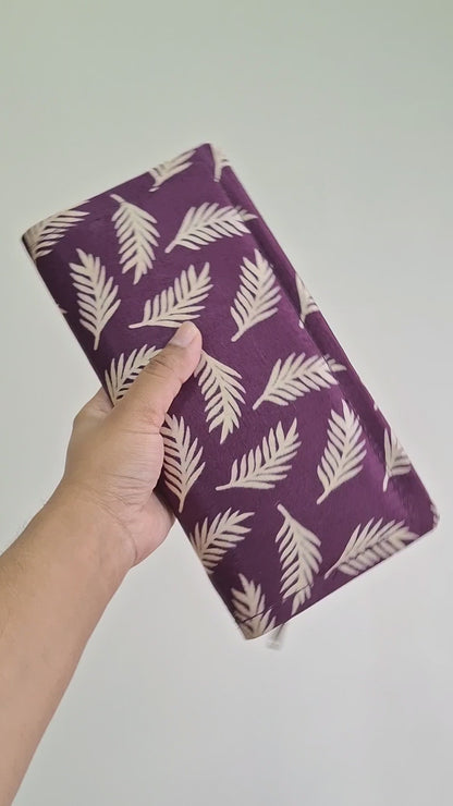 Purple Wallets/Clutch - Block Printed Ajrakh on Mashru Silk Fabric