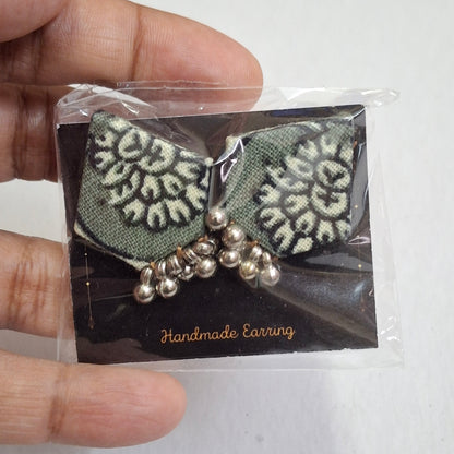 Purna Fabric Earrings - Ajrakh Print Studs