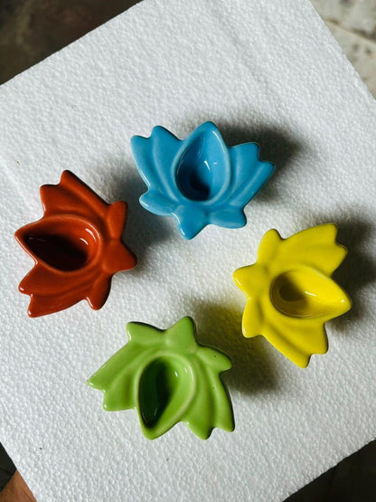Ceramic Diyas Lotus Shaped