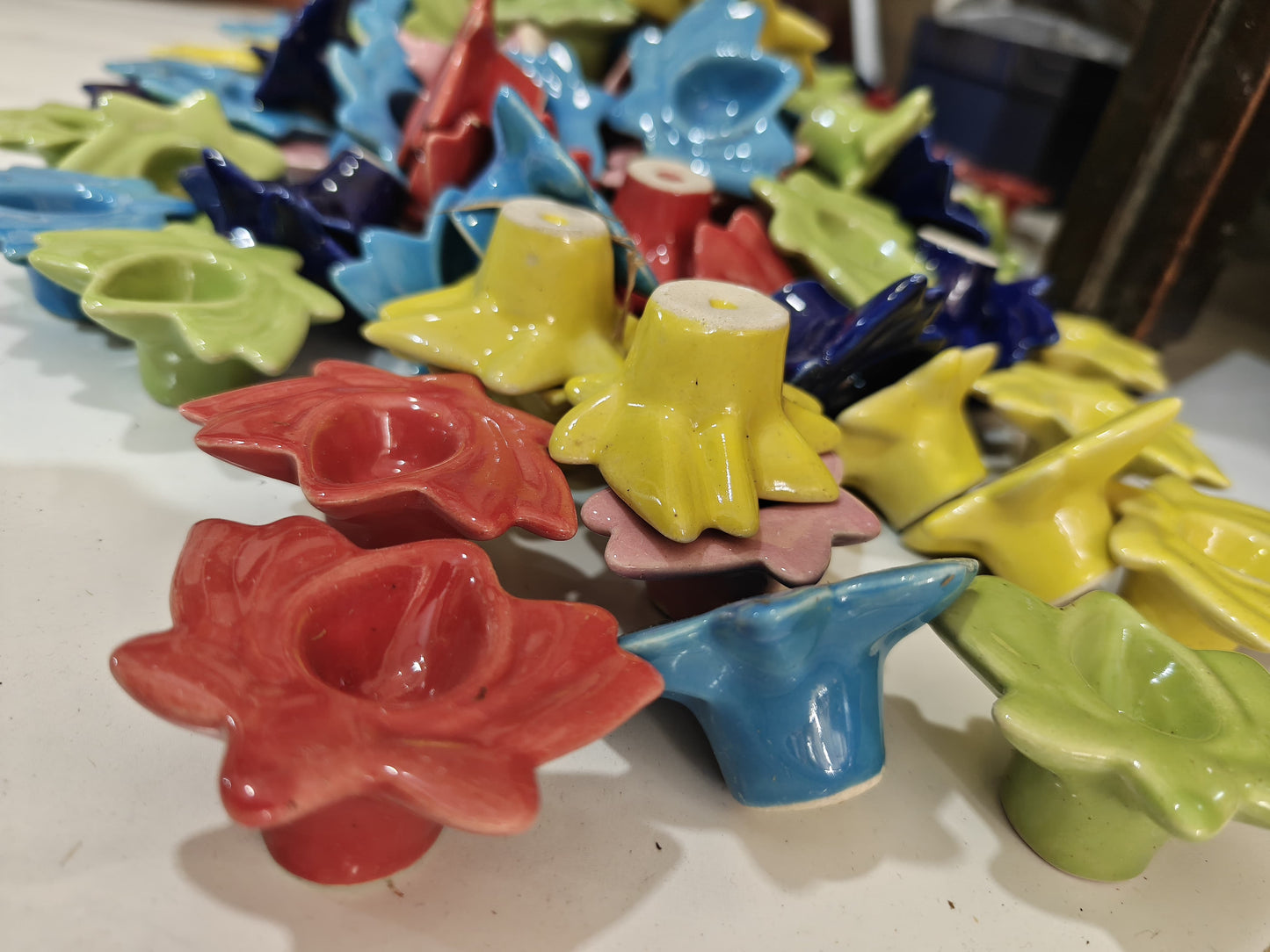 Ceramic Diyas Lotus Shaped